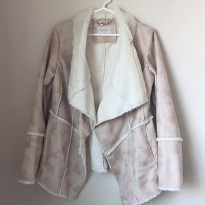 Laundry by Shelli Segal Neutral faux fur jacket